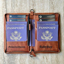 Personalized Leather Passport Holder, Handmade Travel Wallet with Card Slots, Pen Slot | Protector, Custom Engraved Passport Case for Men, Women or Family Organizer by TinyTreasures Baby Boutique
