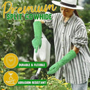 HANDLANDY Leather Gardening Gloves, Thorn Proof Long Gauntlet Heavy Duty Garden Gloves, Elbow Length Rose Pruning Weeding Yard Glove (Large, Green) by GreenHaven Gardens