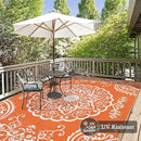 Pauwer Waterproof Outdoor Rug 6x9, Reversible Plastic Straw Patio Camping Rug, Indoor Outdoor RV Mat Carpet for Deck, Camper, Porch, Balcony, Backyard, Picnic, Boho Orange by GreenHaven Gardens
