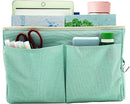 2-Pack Bedside Caddy Bedside Hanging Storage Basket Multi-Function Organizer Caddy for Bunk and Hospital Beds Dorm Rooms Bed Rails, Can be Placed Glasses Books Mobile Phones（2pcs Green） by CozyNest Decor