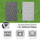 OLANLY Outdoor Rug 5x8 ft Waterproof, Outdoor Plastic Straw Rug with Geometric Pattern Clearance, Reversible RV Mat for Patio, Camping, Balcony, Deck, Backyard, Black & White by CozyNest Decor