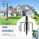 Ottsuls Double Shepherds Hooks for Outdoor, 92 Inch Bird Feeder Pole with 5 Prong Base, Upgrade 1 INCH Thick Heavy Duty Planter Hook for Hanging Baskets, Lantern,1 Pack by GreenHaven Gardens