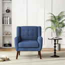 UIXE Accent Chair, Modern Upholstered Armchair in Fabric for Living Room, Comfy Club Arm Chairs Single Sofa Button Tufted Bedroom Reading Seat - Blue, Set of 4 by CozyNest Decor