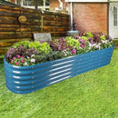 Land Guard 8×2×1.5ft Galvanized Raised Garden Bed Kit, Raised Garden Boxes Outdoor, Oval Metal Raised Garden Beds for Vegetables, Blue by GreenHaven Gardens