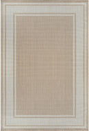 Beverly Rug Large Outdoor Rug 9x12 Modern Bordered Area Rugs for Indoor and Outdoor Patio Deck Porch Garden Waterproof Weather Sun Resistant Washable Outside Carpet (9 x 12 Beige)