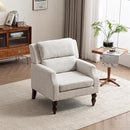 Kidol & Shellder Beige Oversized Accent Chair for Living Room Set of 2 Modern Reading Chair with Back Wide Upholstered Comfy Single Sofa Chair for Bedroom Lounge Side Corner Boucle Fabric Armchair by CozyNest Decor
