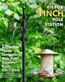 iBorn Bird Feeders Hangers for 1” Pole Stand Station Outdoor Hanging Hooks for Humming Bird Feeders for Outside Plant Hanger Hook Bracket Kit 12.2 Inch Long Metal Hooks for 1 Inch Pole, Pack of 2 by GreenHaven Gardens