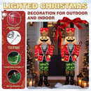 5FT Lighted Nutcracker with Candy Cane for Christmas Decoration, 3D Pre-Lit Iridescent Soldier Xmas Decor with 100 Warm White Lights, Glittered Standing Holiday Display for Outdoor, Indoor by CozyNest Decor