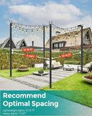 LAND·VOI 4 Pack String Light Poles, 9FT Heavy Duty Metal Light Poles for Outside String Lights, Outdoor light poles with 5 Prong Fork, Light Pole Stand for Patio, Backyard, Garden, Deck, Black FLP14B by GreenHaven Gardens