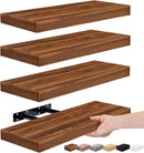 Sorbus Floating Shelves for Wall, Bathroom Shelves Wall Mounted for Kitchen, Bedroom, Living Room, Bathroom Storage, Over Toilet, Hanging Book Shelf for Ｗall Home Decor (Walnut, 4 Pack) by CozyNest Decor