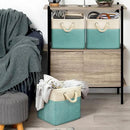 SIMPLE HOUSEWARE Fabric Storage Cubes, 13" x 13" Storage Bin, 3 Pack, Turquoise by CozyNest Decor