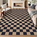 Lahome Checkered Easy Jute Rug, 9x12 Area Rug for Living Room Indoor Outdoor Carpet, Farmhouse Neutral Non Slip Non Shedding Stain Resistance Floor Carpet for Patio Dining Room Backyard by CozyNest Decor