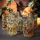 Hand Blown Mexican Drinking Glasses Confetti Premium Barware Gift by The Wine Savant