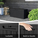 90 Gallon Lockable Resin Deck Box with Wheels, Waterproof & UV-Resistant Outdoor Storage Box for Outdoor Cushion Storage, Garden Tools & Pool Accessories Storage, Black by GreenHaven Gardens