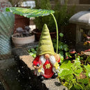 Garden Female Gnome Statue Decoration with Leaf Umbrella, 6.5” Figurine Ornament for Indoor Outdoor Home Patio Yard Lawn, for Gnome Lovers & Garden Enthusiasts，Mom，Women by CozyNest Decor