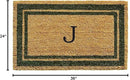 Calloway Mills 153042436J Sage Green Border 24" x 36" Monogram Doormat, (Letter J) by CozyNest Decor
