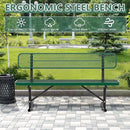 Heavy Duty Park Bench with Back Portable Frame, Outdoor Steel Bench with Backrest, Outdoor Park Bench Expanded Metal Mesh Bench for Lawn, Park, Deck, Garden, Patio, Porch, Black (Green, 6FT) by GreenHaven Gardens
