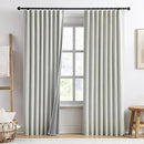 RAIN CITY Extra Wide Linen Blackout Curtains for Track System,Back Tab 70 Inch Wide Pleaetd Drapes with Hooks 2 Panels Modern Farmhouse Room Divider Curtains for Patio Sliding Door Living Room 96L by CozyNest Decor