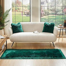 AMTOVO Faux Fur Rug, Dark Green Ultra Soft Fluffy Shag Sheepskin Rug, 2 x 6 ft Runner Area Rugs for Bedroom Sofa Throw Cushion Room Decor, Rectangle by CozyNest Decor
