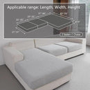 Couch Cushion Covers for Sectional Sofa, Stretch Soft Sofa Slipcovers Washable Wear-Resistant Universal Furniture Protector for Living Room(2 Seaters Covers+1 Chaise Cover, Light Gray) by CozyNest Decor