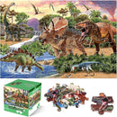 Jumbo Floor Puzzle for Kids,48 Piece Dinosaur Large Jigsaw Puzzles for Toddlers Ages 3-5,Children Learning Preschool Educational Dinosaur Toys,Christmas Birthday Gifts for Boys Girls Ages 4-8 by TinyTreasures Baby Boutique