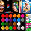 Face Painting Kit for Kids - Non-Toxic and Hypoallergenic Face Paint Kit with 24 Colors, Stencils, Book, and Professional Halloween Makeup Kit - Safe and Easy to Use Face Paint Kit for Kids by TinyTreasures Baby Boutique
