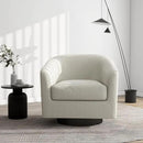 Swivel Barrel Accent Chair, Modern Round Linen Arm Chair for Living Room, Bedroom, Comfy Club Reading Chairs for Adults（Linen Fabric, Beige, Set of 1 by CozyNest Decor