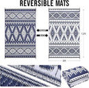 OLANLY Outdoor Rug Waterproof 9x12 ft, Reversible Outdoor Plastic Straw Rug, Boho Patio Rug, Indoor Outdoor Carpet, RV Mat Outside for Patio, Camp, Picnic, Balcony, Deck, Backyard, Navy & White by GreenHaven Gardens