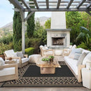 GENIMO Outdoor Rug 5'x8' Waterproof for Patio, Reversible Outdoor Plastic Straw Rug Carpet, Camping Mats for Outdoor Decor, RV, Backyard, Deck, Balcony, Picnic, Black & Brown by CozyNest Decor