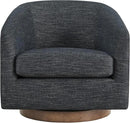 CHITA Swivel Accent Chair, FSC Certified Upholstered Fabric Barrel Chair for Living Room, Fully Assembled, Midnight by CozyNest Decor