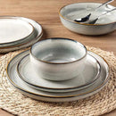 GBHOME Ceramic Dinnerware Sets for 8, 24 Pieces Stoneware Plates and Bowls Sets, Scratch Resistant Dishes, Dishwasher & Microwave Safe, Reactive Glaze-Green Wheat by CozyNest Decor