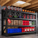 75” W Heavy Duty Metal Shelf, 8000LBS Metal Garage Shelving Units, 4 Tier Storage rack shelves, Steel Industrial Shelving , Adjustable Standing Shelf for Basement/Warehouse 75"W x 24"D x 70"H, Black by GreenHaven Gardens