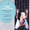 NewMe Fitness Yoga Mat for Women and Men - Large, 5mm Thick, 68 Inch Long, Non Slip Exercise Mats w/ 70 Printed Yoga Poses for Pilates, Workout and Stretching - Home and Gym Essentials by TinyTreasures Baby Boutique
