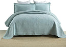 MarCielo 3-Piece 100% Cotton Oversized Bedspread Lightweight Quilt Coverlet Embroidery Farmhouse Bedding (Tf Aruba Blue, Oversized King (118"x106")) by CozyNest Decor