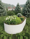 8x4x2ft Raised Garden Bed,Galvanized Raised Planter Boxes Outdoor with Easy Assembly, Large Garden Bed for Vegetables, Fruits, Flower,Raised Garden Bed,Beige by GreenHaven Gardens
