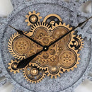 The Gears Clock 36'' Inch Real Moving Gear Wall Clock Vintage Industrial Oversized Rustic Farmhouse (Wood and Stone) by CozyNest Decor