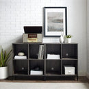 Crosley Furniture Jacobsen 2-Piece Vinyl Record Storage Cube Bookcase Set and Record Player Stand, Brown Ash by CozyNest Decor