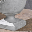 Christopher Knight Home Jorine Light Concrete Planter, Patio Planter, Large Garden Pot, Mid-Centry Gadern Urn, Lionhead Accent Plant Pot, Flower Urn with Drainage Hole for Backyard Home, Antique White by CozyNest Decor