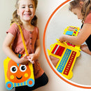 Felt Train Busy Board for Toddlers 2-4 Year Old - Montessori Busy Board with 22 Sensory Toys to Fine Motor Skills - Toddler Travel Toys by TinyTreasures Baby Boutique