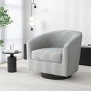 Swivel Barrel Accent Chair, Modern Round Chenille Fabric Arm Chair for Living Room, Bedroom, Comfy Club Reading Chairs for Adults（Chenille Fabric, Light Grey, Set of 4 by CozyNest Decor