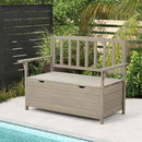 AVAWING Outdoor Storage Bench, Wooden Garden Bench Weatherproof, Patio Benches for Outside, 2-Seat Front Porch Bench, Park Bench for Deck, Lawn, Backyard (Light Gray) by CozyNest Decor
