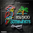Parrot Its 5 00 O'clock Some Where Neon Sign for Wall Decor USB Powered Five Oclock Dimmable Bar Beer LED Light Man Cave by CozyNest Decor