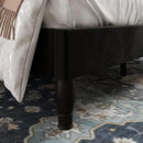 Allewie Full Size Bed Frame with Adjustable Velvet Tiara Headboard, Upholstered Diamond Button Tufted Platform Bed, Wood Slats Support, No Box Spring Needed, Black by CozyNest Decor