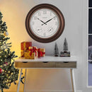CLXEAST 24 Inch Illuminated in/Outdoor Lighted Atomic Analog Wall Clock with Thermometer & Hygrometer, Oversized Large Waterproof Wall Clocks for Living Room Decor,Bronze Finish by CozyNest Decor