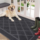 BEQHAUSE Dirt Trapper Door Mat 36" x 60", Doormat Non-Slip Entryway Rugs Washable, Dog Door Mat Stain Resistant and Absorbent Welcome Floor Mat for Front Back Door, Muddy Wet Shoes & Paws, Dark Grey by CozyNest Decor