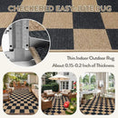 Lahome Checkered Easy Jute 8x10 Rug, Washable Rugs for Living Room Office, Farmhouse Neutral Non Slip Non Shedding Stain Resistance Indoor Outdoor Carpet for Balcony Patio Classroom by CozyNest Decor