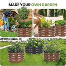 G GOOD GAIN Round Raised Garden Bed - 2Pcs 2x2x1.3ft Galvanized Steel Planter Boxes Outdoor with Rubber Edge Trim | Metal Raised Beds for Gardening Vegetables Flowers Fruits Herbs (Wood Grain) by GreenHaven Gardens