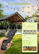 Brightown Solar String Lights Outdoor Waterproof with Remote & USB Port, 29FT Solar Patio Lights with 25+1 LED Shatterproof Bulbs, 3 Light Modes, Dimmable Hanging Light for Camping Backyard Garden by GreenHaven Gardens