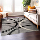 Rugshop Modern Wavy Circles Design Square Area Rug 6'6" x 6'6" Gray by TinyTreasures Baby Boutique