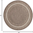 Unique Loom Outdoor Border Collection Area Rug - Soft Border (6' 1" Round Brown/Ivory) by GreenHaven Gardens